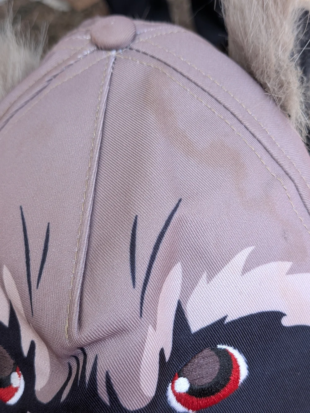 Disney Kids Raccoon Cap in Tan and Black with Faux Fur Ears